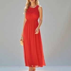Elegant Red Maxi Dress